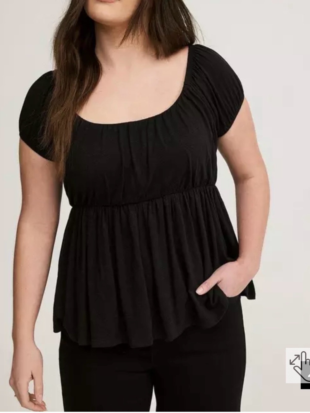 NWT Torrid Black Babydoll Scoop Neck Top size 4x (26)